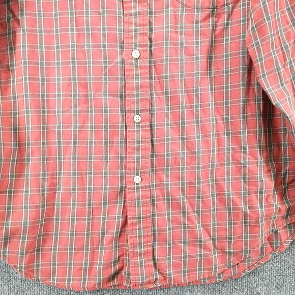Lands' End Direct Merchants Men's Button-Down Shirt Red Plaid Medium 15-15.5 - Picture 4 of 12
